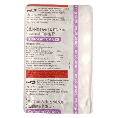 Cefoxim Cv 625mg Strip Of 10 Tablets