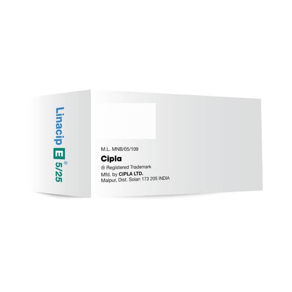 Linacip E 5/25mg Strip Of 10 Tablets