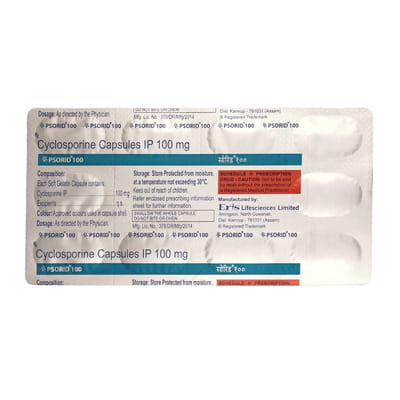 Psorid 100mg Strip Of 10 Softgel Capsules