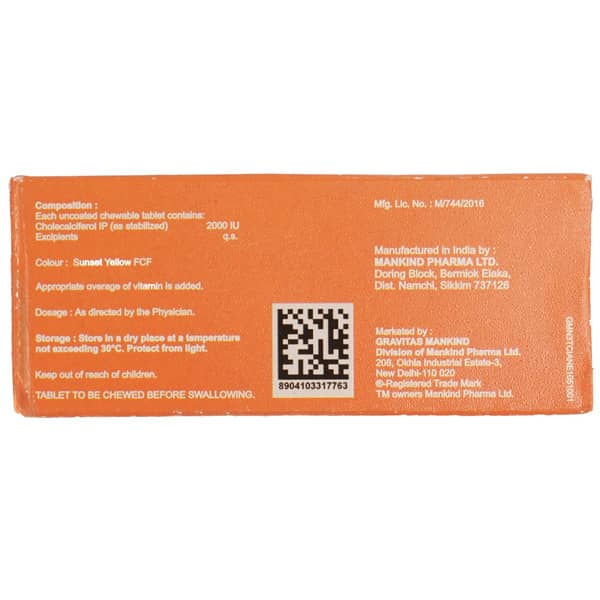 D3 Must 2k Orange Flavour Sugar Free Strip Of 10 Chewable Tablets