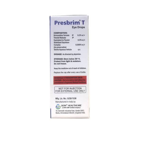 Presbrim T Bottle Of 5ml Eye Drops