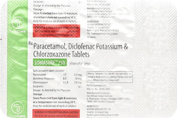 Lomasure 250mg Strip Of 10 Tablets