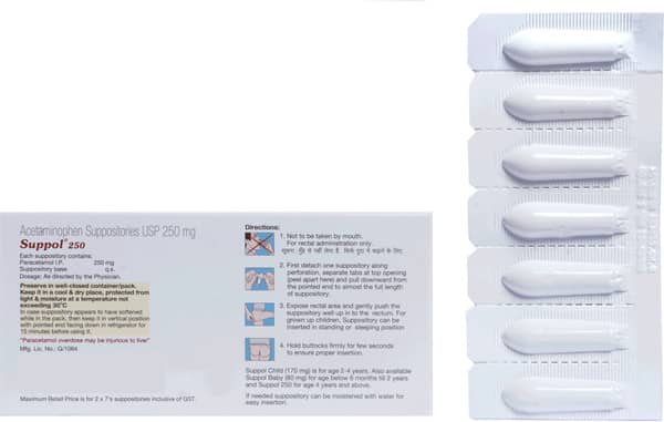 Suppol 250mg Strip Of 7 Suppository