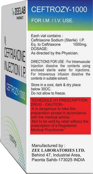 Ceftrozy 1000mg Dry Vial Of 1 Powder For Injection