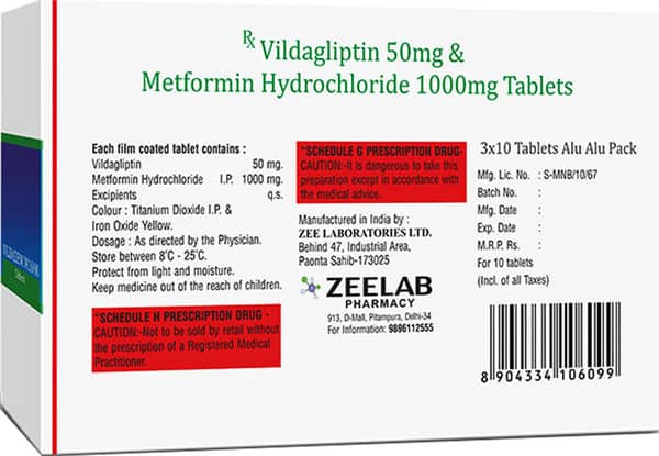 Vildazem M 1000Mg Strip Of 10 Tablets