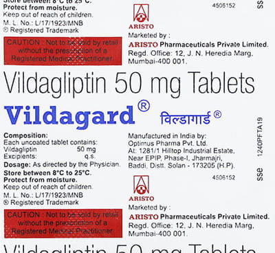 Vildagard 50mg Strip Of 15 Tablets