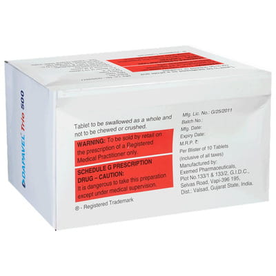 Dapavel Trio 500mg Strip Of 10 Tablets