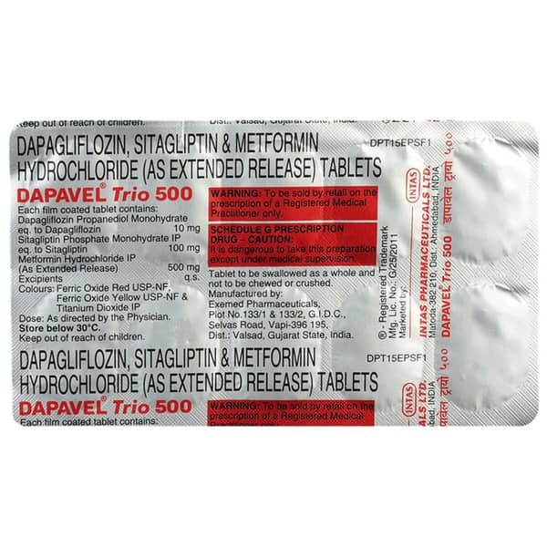 Dapavel Trio 500mg Strip Of 10 Tablets