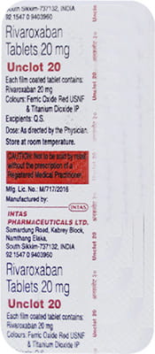 Unclot 20mg Strip Of 10 Tablets