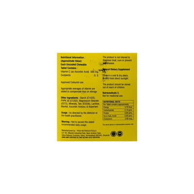 Mio C Orange Flavour Sugar Free Strip Of 10 Chewable Tablets