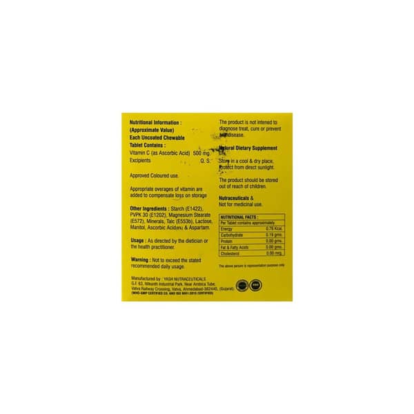 Mio C Orange Flavour Sugar Free Strip Of 10 Chewable Tablets