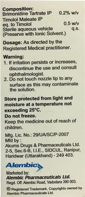 Albrim T Bottle Of 5ml Eye Drops