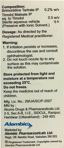 Albrim T Bottle Of 5ml Eye Drops