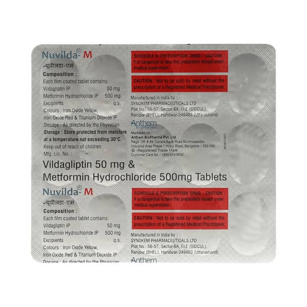 Nuvilda M 50/500mg Strip Of 15 Tablets