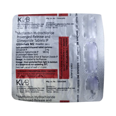 Glimchek M 2mg Strip Of 15 Tablets