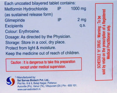 Glimiprime M 2mg Forte Strip Of 15 Tablets