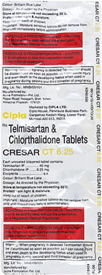 Cresar Ct 40/6.25mg Strip Of 10 Tablets
