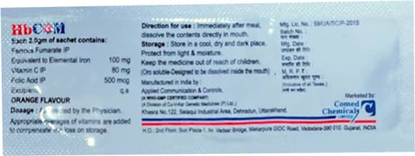 Hbcom Orange Flavour Sachet Of 2gm Powder