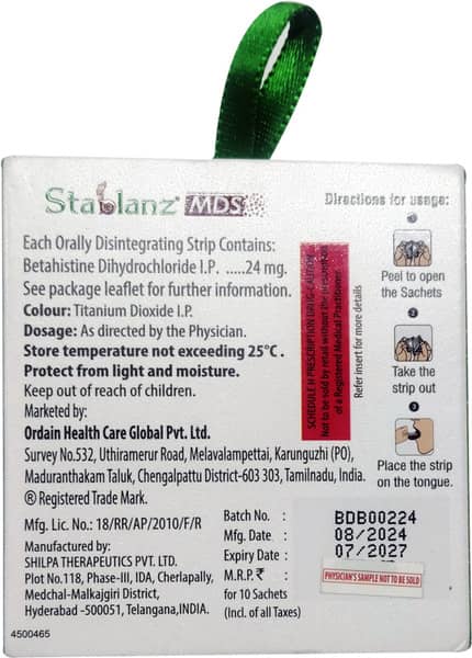 Stablanz Mds 24mg Box Of 10 Orally Disintegrating Strips