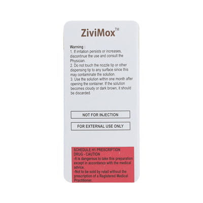Zivimox Bottle Of 5ml Eye Drops