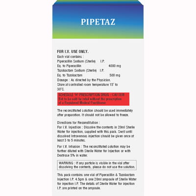 Pipetaz 4.5gm Dry Vial Of 1 Powder For Injection