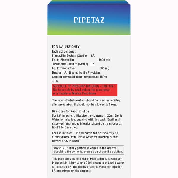 Pipetaz 4.5gm Dry Vial Of 1 Powder For Injection