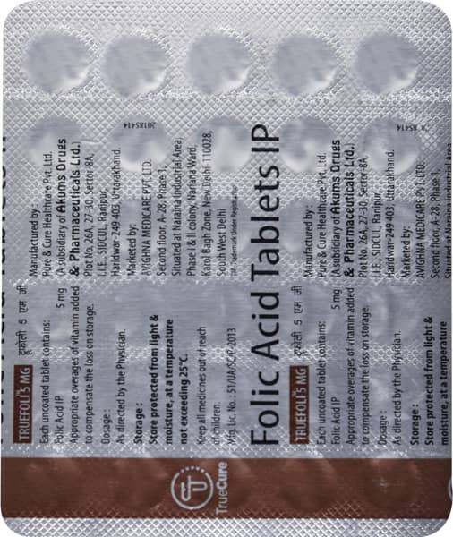 Truefoli 5mg Strip Of 30 Tablets