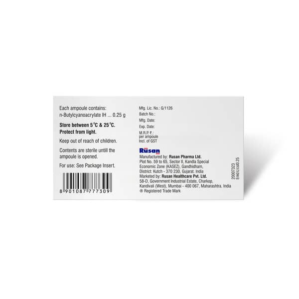 Cutseal Ampoule Of 0.25Ml Sterile Tissue Adhesive