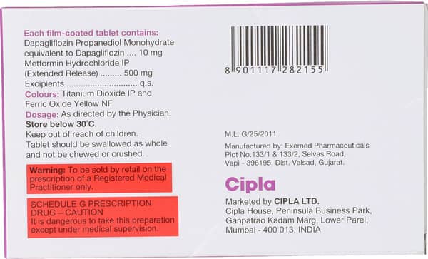 Dapasach M 10/500mg Strip Of 10 Tablets