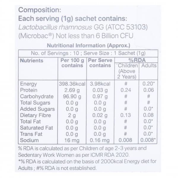 Entromax Gg Vanilla Flavour Sugar Free Sachet Of 1gm Oral Powder