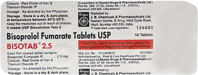 Bisotab 2.5mg Strip Of 10 Tablets