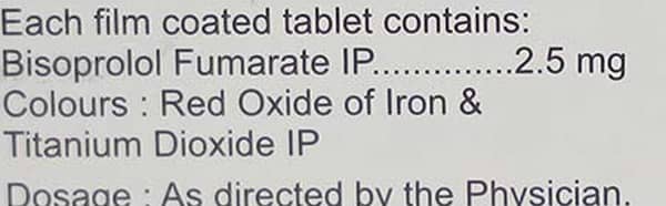 Bisotab 2.5mg Strip Of 10 Tablets
