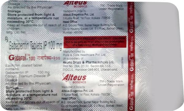 Gabapax 100mg Strip Of 15 Tablets