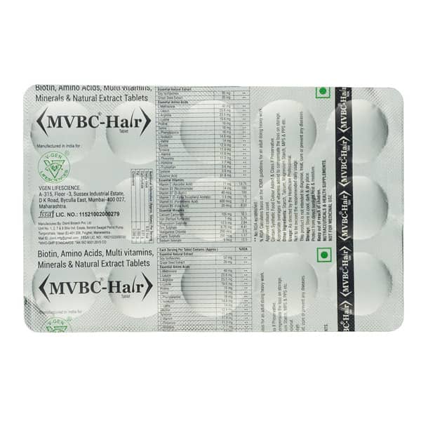 Mvbc Hair Strip Of 15 Tablets