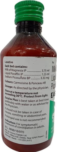 Easylax Plus Peppermint Flavour Sugar Free Bottle Of 170ml Emulsion