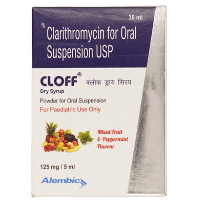 Cloff 125mg Mixed Fruit And Peppermint Flavour Bottle Of 30ml Dry Syrup