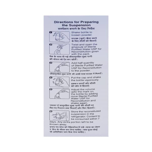 Monocef O Cv 100/62.5mg Delicious Pineapple Peppermint Flavour Bottle Of 30ml Dry Suspension