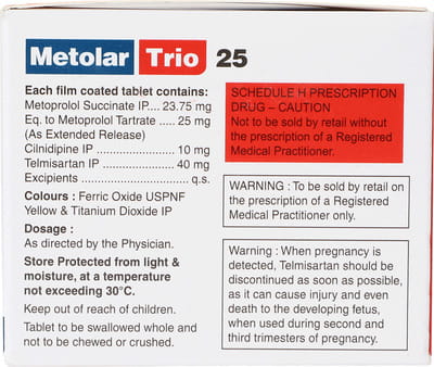 Metolar Trio 25mg Strip Of 10 Tablets