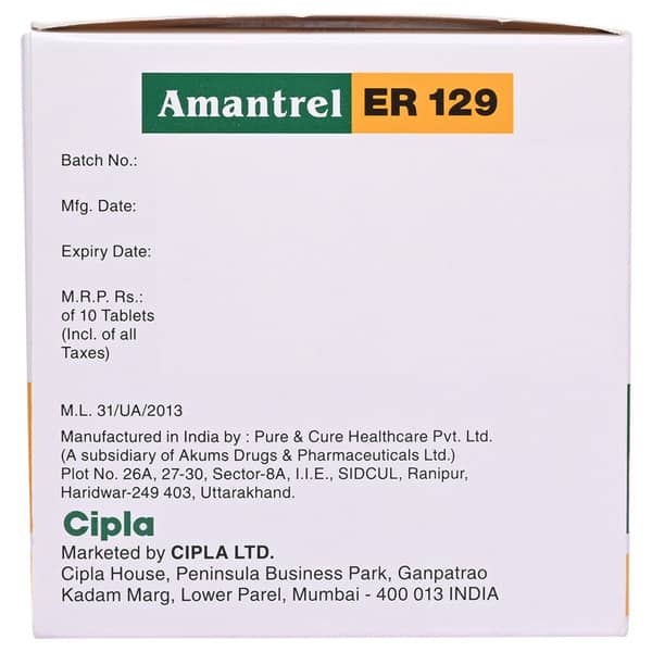 Amantrel Er 129mg Strip Of 10 Tablets