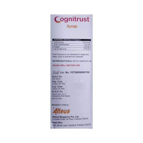 Cognitrust Mango Flavour Sugar Free Bottle Of 200ml Syrup