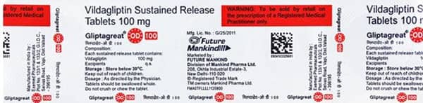 Gliptagreat Od 100mg Strip Of 10 Tablets