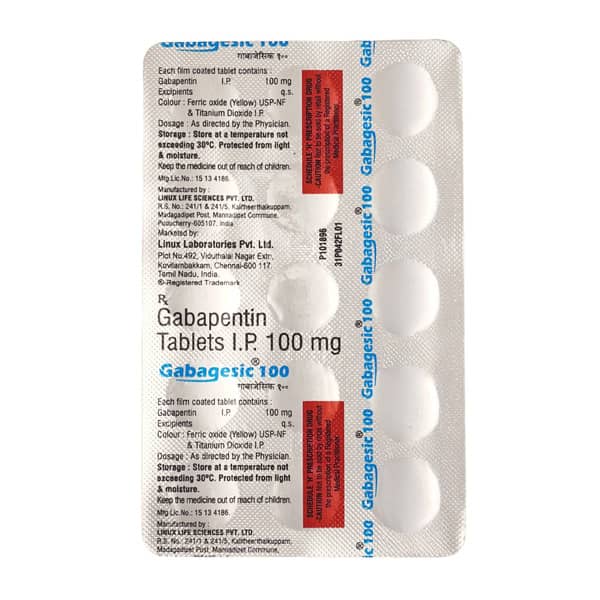 Gabagesic 100mg Strip Of 15 Tablets