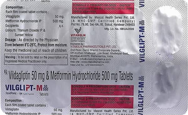 Vilglipt M 50/500mg Strip Of 10 Tablets