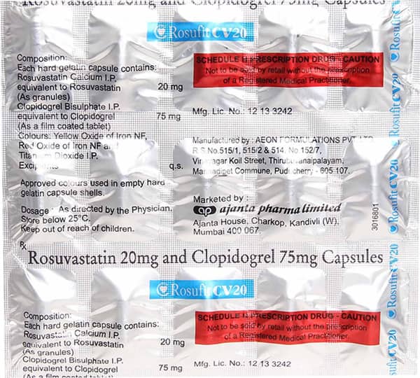 Rosufit Cv 20mg Strip Of 15 Capsules