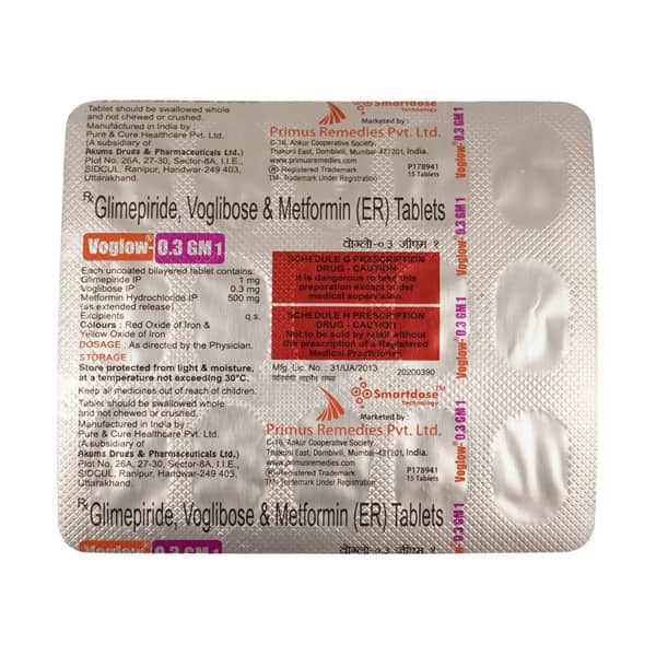 Voglow 0.3mg Gm 1 Strip Of 15 Tablets