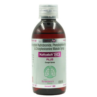 Kofcatch Dx Plus Tasty Starawberry Flavour Bottle Of 100Ml Cough Syrup
