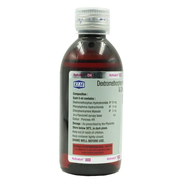 Kofcatch Dx Plus Tasty Starawberry Flavour Bottle Of 100Ml Cough Syrup