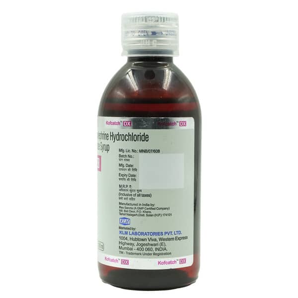 Kofcatch Dx Plus Tasty Starawberry Flavour Bottle Of 100Ml Cough Syrup