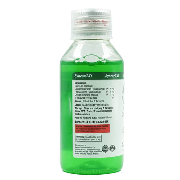 Syncoril D Mint Flavour Sugar Free Bottle Of 100Ml Syrup