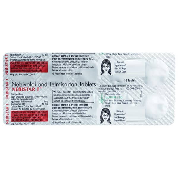 Nebistar T 5/40mg Strip Of 10 Tablets